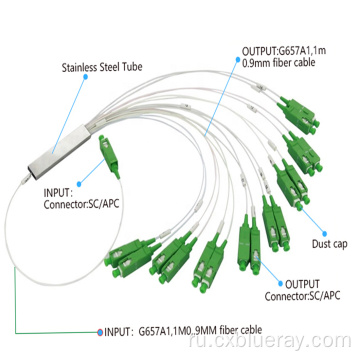 16way Mini Steel Tube SC/APC Fiber Sptict Sptiter